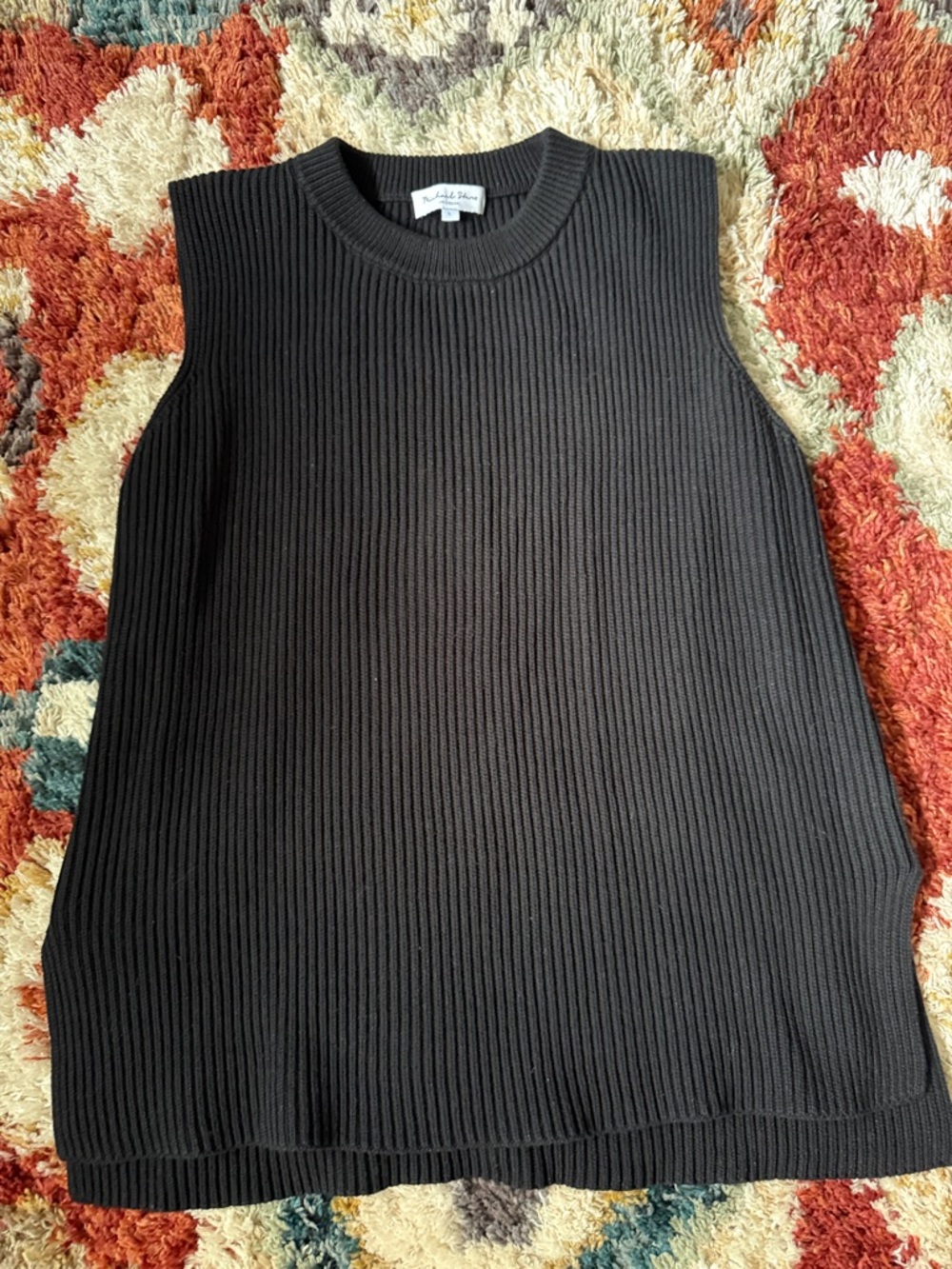 Michael Stars Black Ribbed Sleeveless Tank